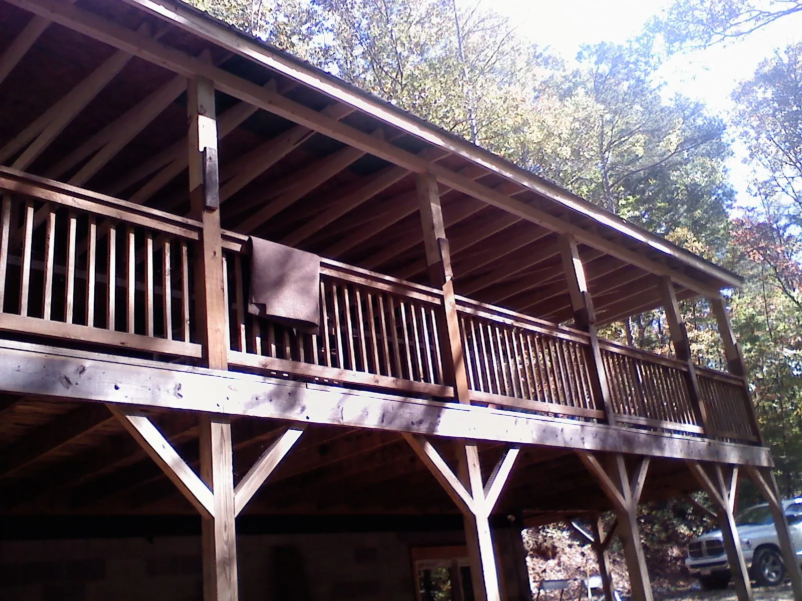 Timber framing under a new elevated porch and deck — Roof Leak Repair in Lenox Dale by Roofing Brothers